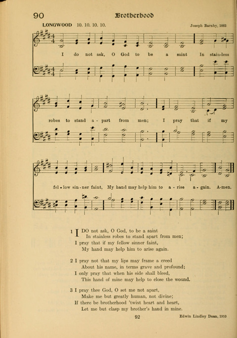 Social Hymns of Brotherhood and Aspiration page 92
