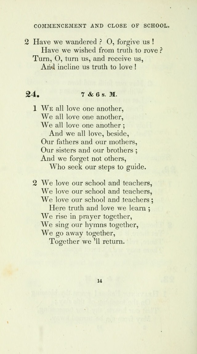 The School Hymn-Book: for normal, high, and grammar schools page 14