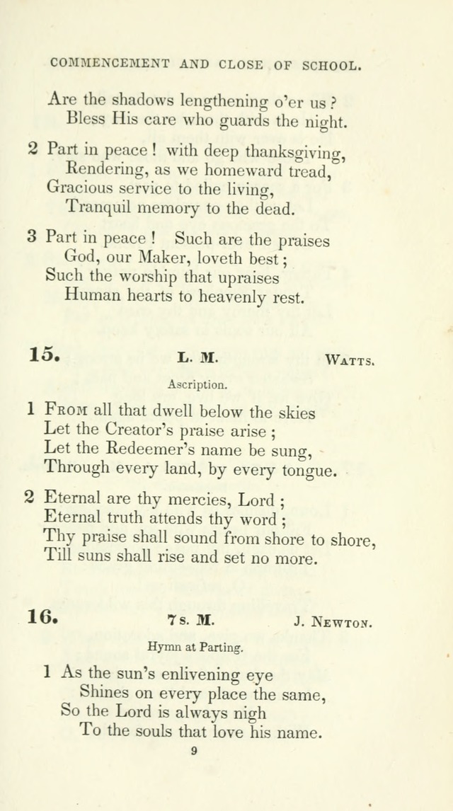 The School Hymn-Book: for normal, high, and grammar schools page 9