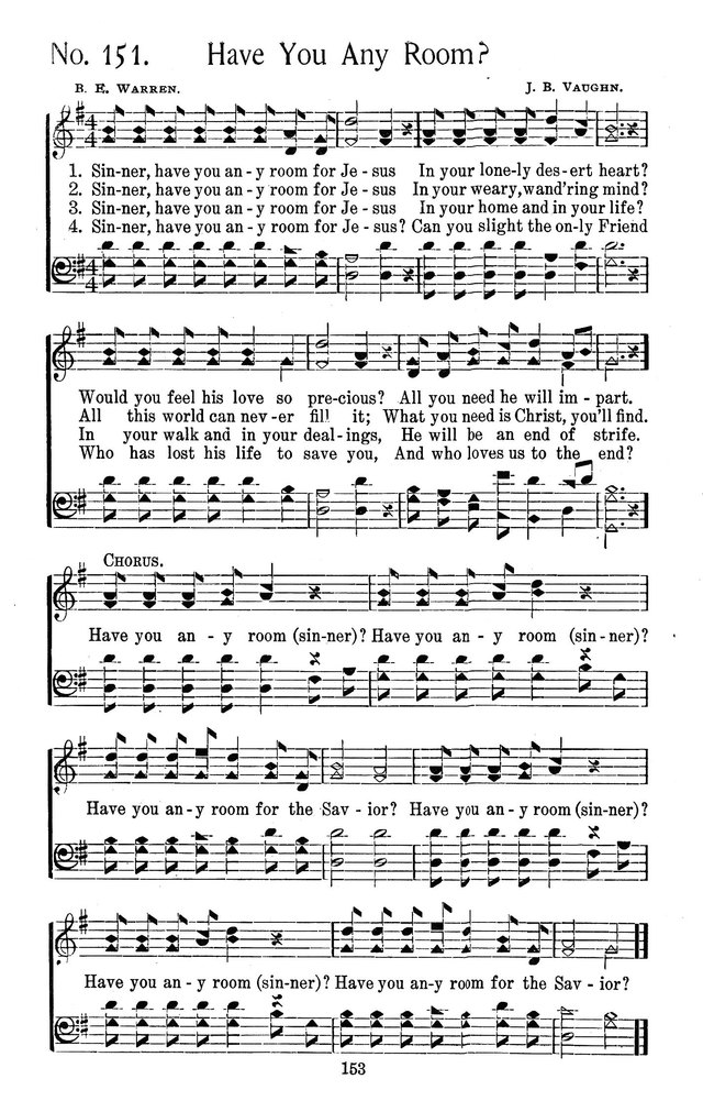 Select Hymns: for Christian worship and general gospel service page 153