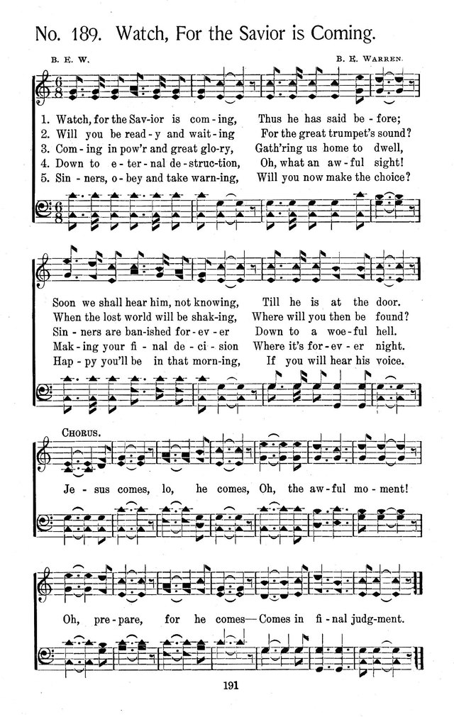 Select Hymns: for Christian worship and general gospel service page 191
