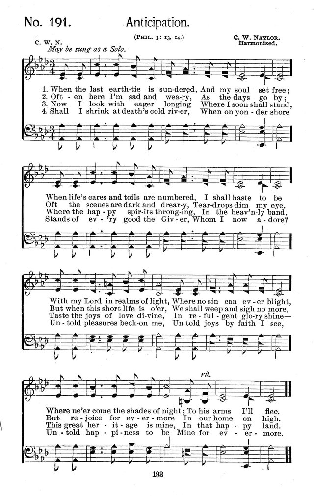 Select Hymns: for Christian worship and general gospel service page 193