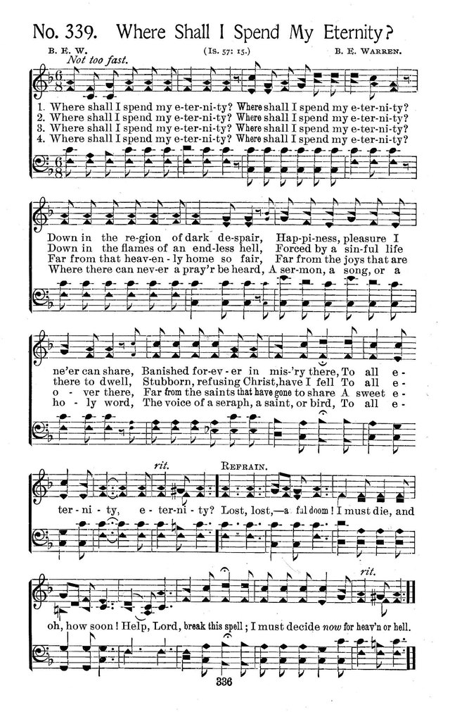 Select Hymns: for Christian worship and general gospel service page 336