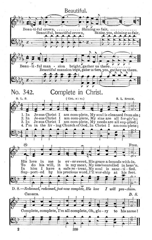 Select Hymns: for Christian worship and general gospel service page 339