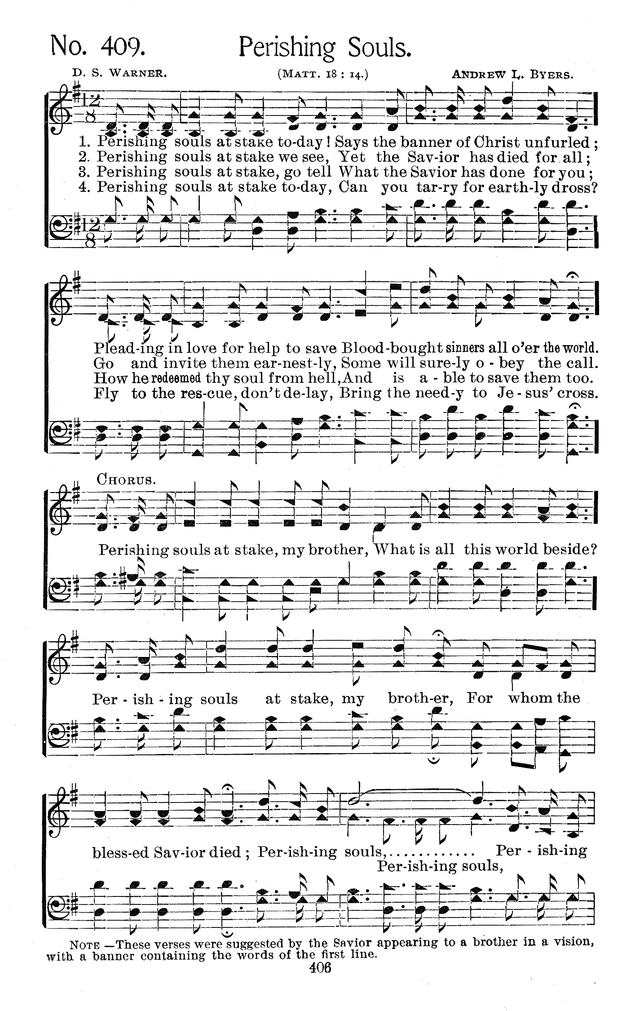Select Hymns: for Christian worship and general gospel service page 406