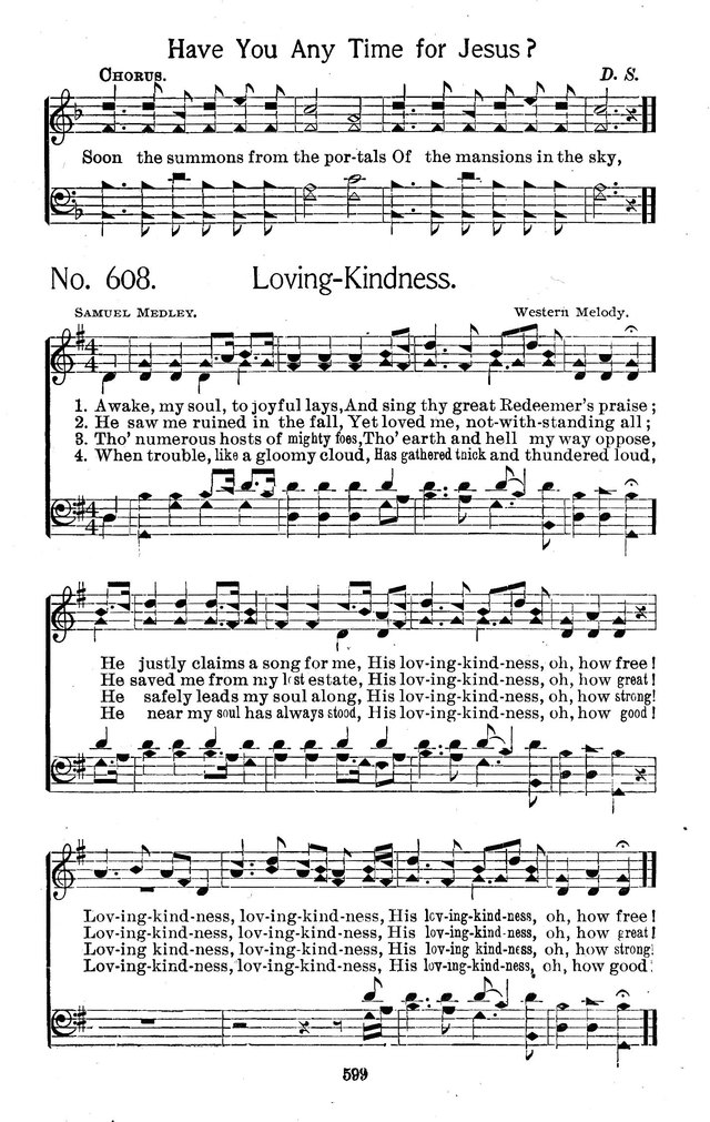 Select Hymns: for Christian worship and general gospel service page 599
