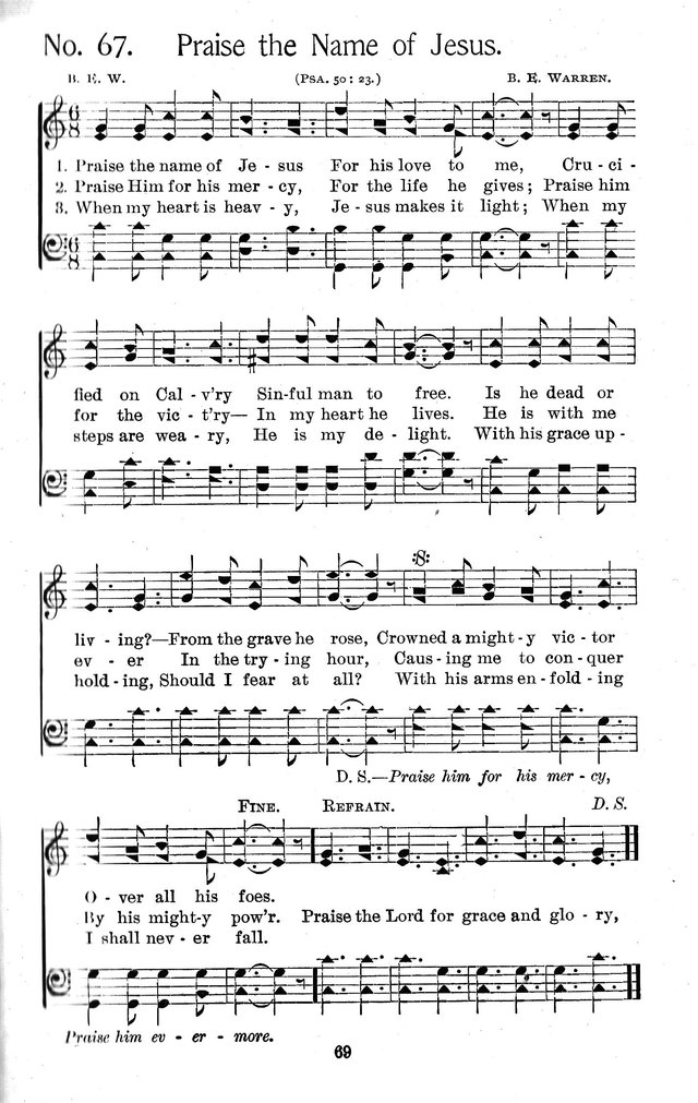 Select Hymns: for Christian worship and general gospel service page 69
