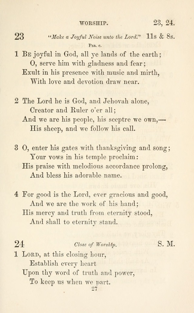 A Selection of Hymns: designed as a supplement to the "psalms and hymns" of the Presbyterian church page 27