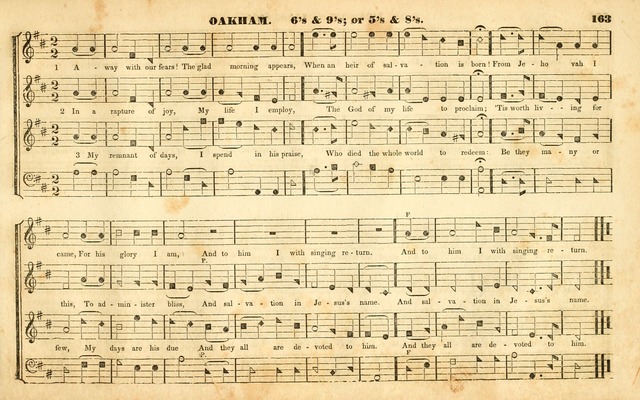 The Sacred Harp or Eclectic Harmony: a collection of church music, consisting of a great variety of psalm and hymn tunes, anthems, sacred songs and chants...(New ed., Rev. and Corr.) page 163