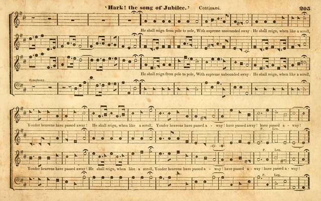 The Sacred Harp or Eclectic Harmony: a collection of church music, consisting of a great variety of psalm and hymn tunes, anthems, sacred songs and chants...(New ed., Rev. and Corr.) page 205