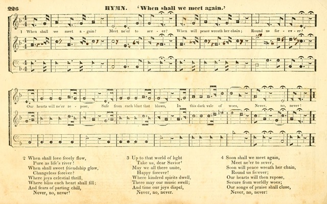 The Sacred Harp or Eclectic Harmony: a collection of church music, consisting of a great variety of psalm and hymn tunes, anthems, sacred songs and chants...(New ed., Rev. and Corr.) page 226