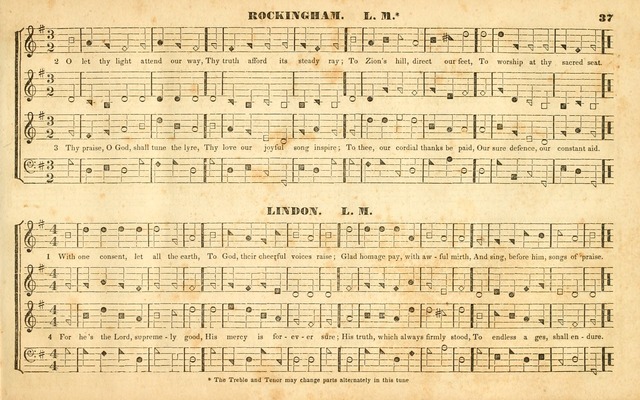 The Sacred Harp or Eclectic Harmony: a collection of church music, consisting of a great variety of psalm and hymn tunes, anthems, sacred songs and chants...(New ed., Rev. and Corr.) page 37