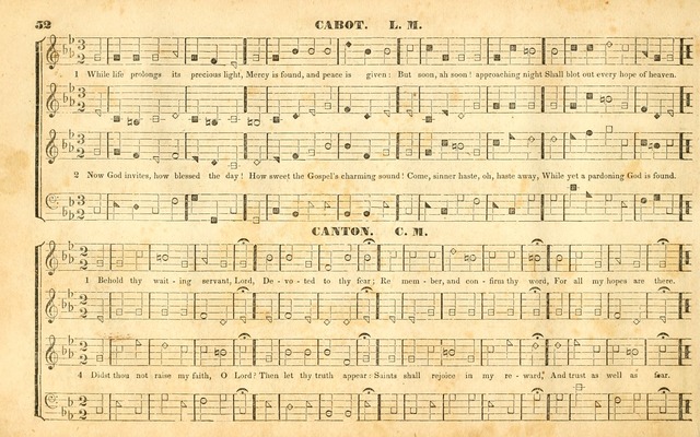 The Sacred Harp or Eclectic Harmony: a collection of church music, consisting of a great variety of psalm and hymn tunes, anthems, sacred songs and chants...(New ed., Rev. and Corr.) page 52