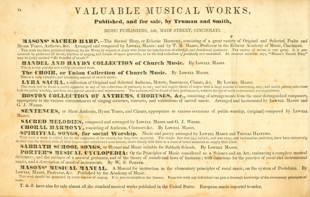 The Sacred Harp or Eclectic Harmony: a collection of church music, consisting of a great variety of psalm and hymn tunes, anthems, sacred songs and chants...(New ed., Rev. and Corr.) page 6