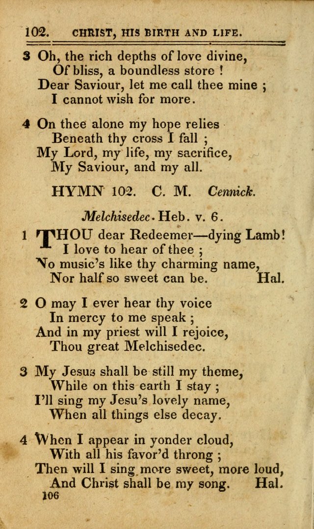 A Selection of Hymns: including a few originals, designed to aid the friends of  Zion in their private and social worship page 106