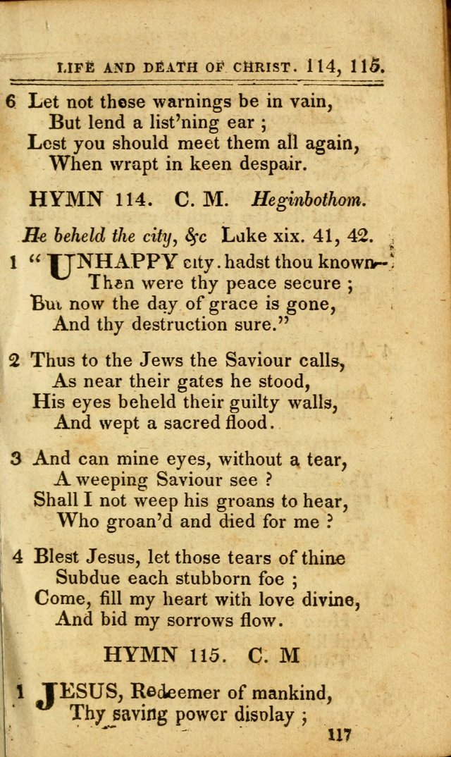 A Selection of Hymns: including a few originals, designed to aid the friends of  Zion in their private and social worship page 117