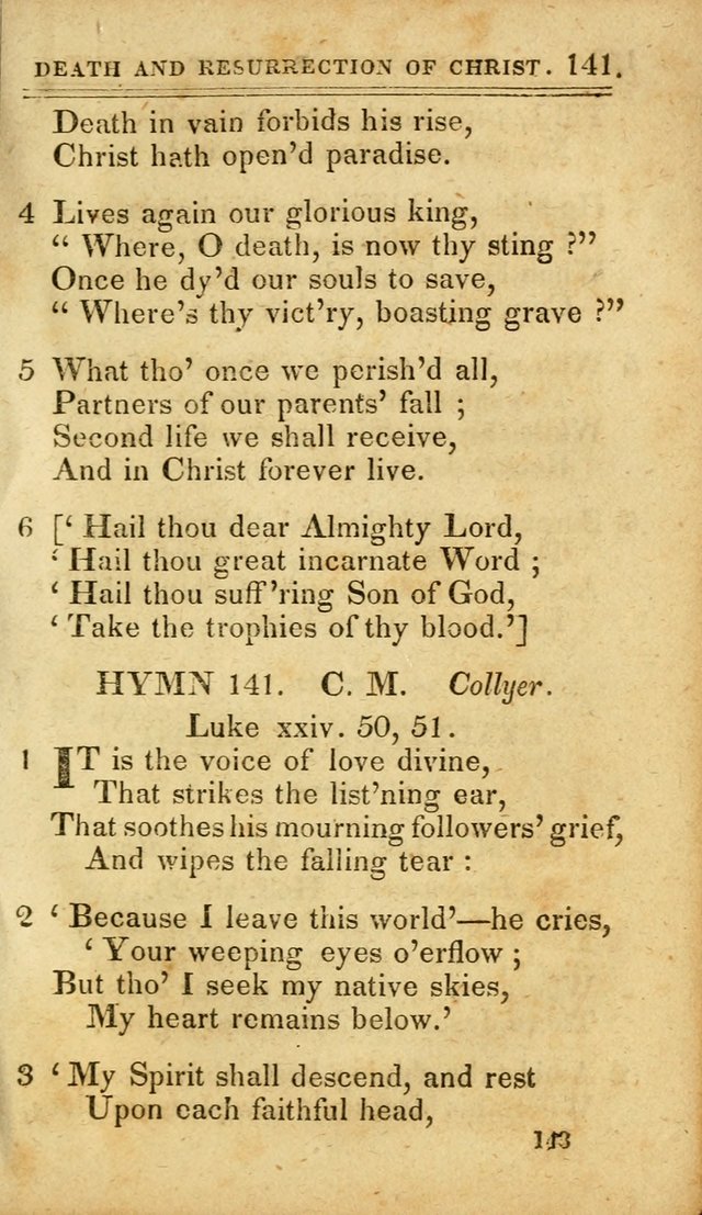 A Selection of Hymns: including a few originals, designed to aid the friends of  Zion in their private and social worship page 143