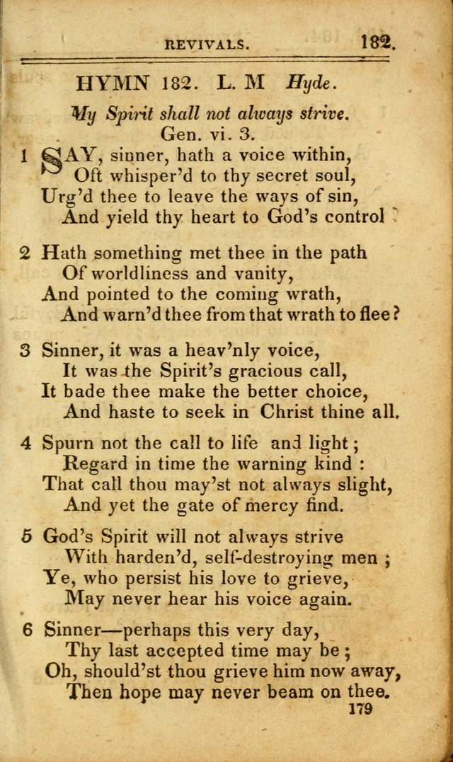 A Selection of Hymns: including a few originals, designed to aid the friends of  Zion in their private and social worship page 179
