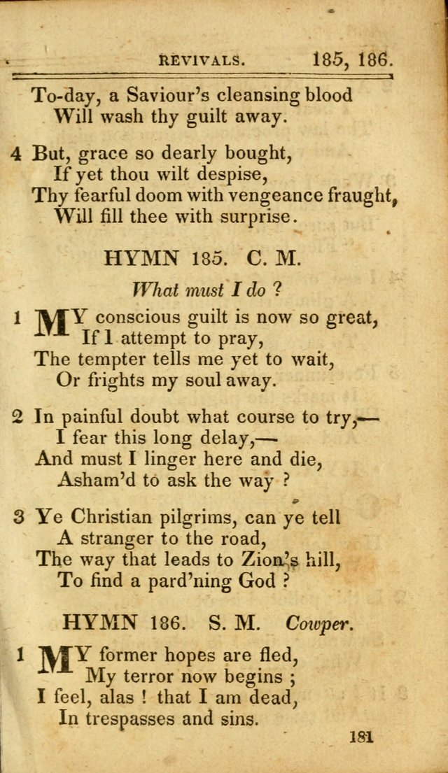 A Selection of Hymns: including a few originals, designed to aid the friends of  Zion in their private and social worship page 181