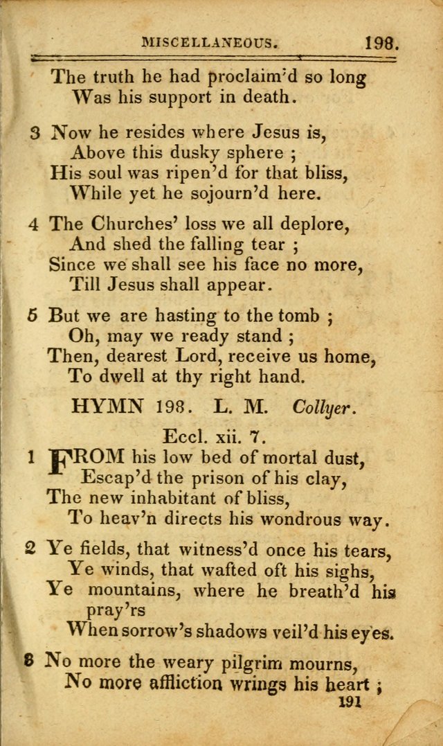A Selection of Hymns: including a few originals, designed to aid the friends of  Zion in their private and social worship page 191