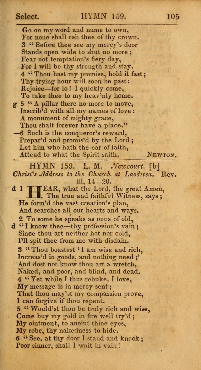 Select Hymns from Other Authors, Selected Harmony Together with Directions for Musical Expression. 2nd ed. page 105