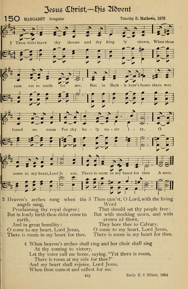 The Sanctuary Hymnal, published by Order of the General Conference of the United Brethren in Christ page 104