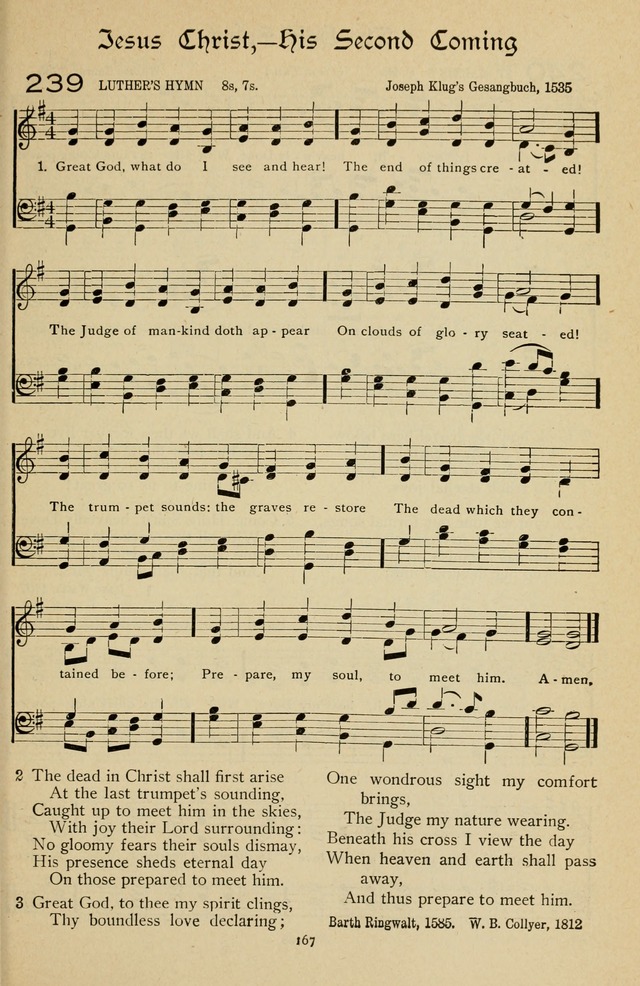 The Sanctuary Hymnal, published by Order of the General Conference of the United Brethren in Christ page 168