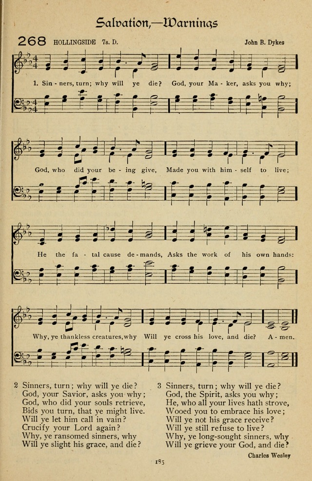 The Sanctuary Hymnal, published by Order of the General Conference of the United Brethren in Christ page 186