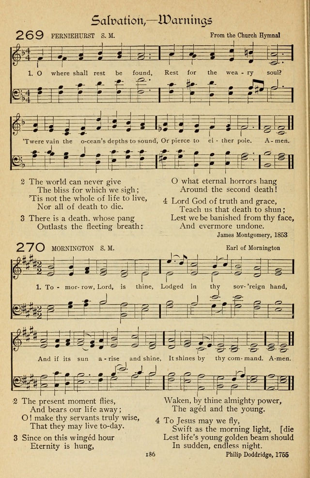 The Sanctuary Hymnal, published by Order of the General Conference of the United Brethren in Christ page 187