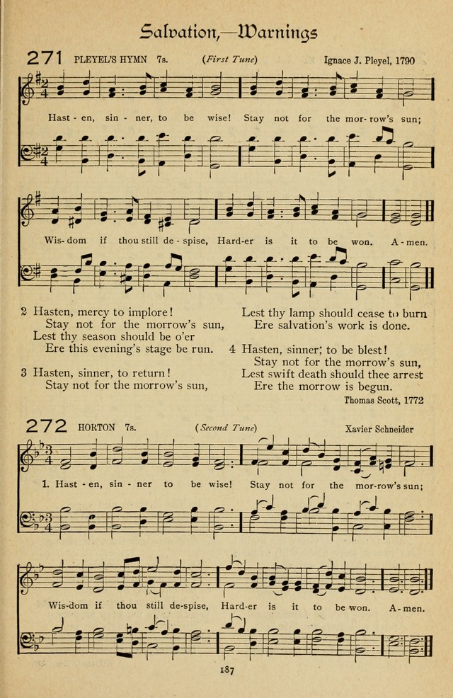 The Sanctuary Hymnal, published by Order of the General Conference of the United Brethren in Christ page 188