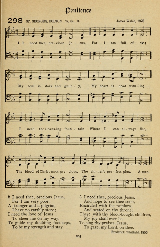 The Sanctuary Hymnal, published by Order of the General Conference of the United Brethren in Christ page 206