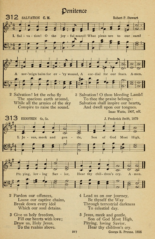 The Sanctuary Hymnal, published by Order of the General Conference of the United Brethren in Christ page 218