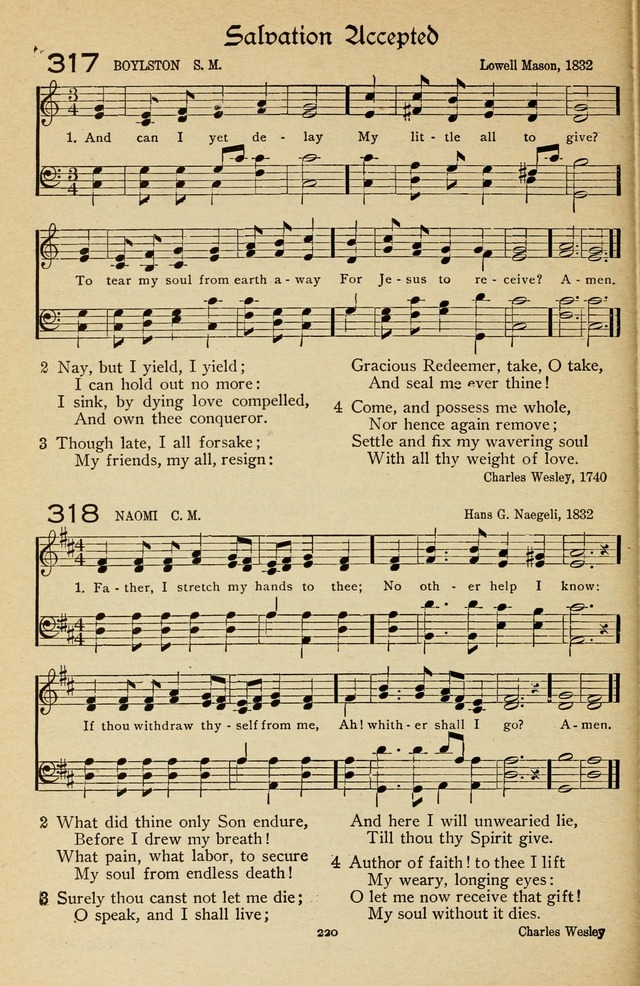 The Sanctuary Hymnal, published by Order of the General Conference of the United Brethren in Christ page 221