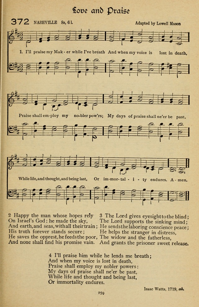 The Sanctuary Hymnal, published by Order of the General Conference of the United Brethren in Christ page 260