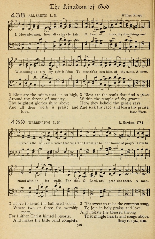 The Sanctuary Hymnal, published by Order of the General Conference of the United Brethren in Christ page 307