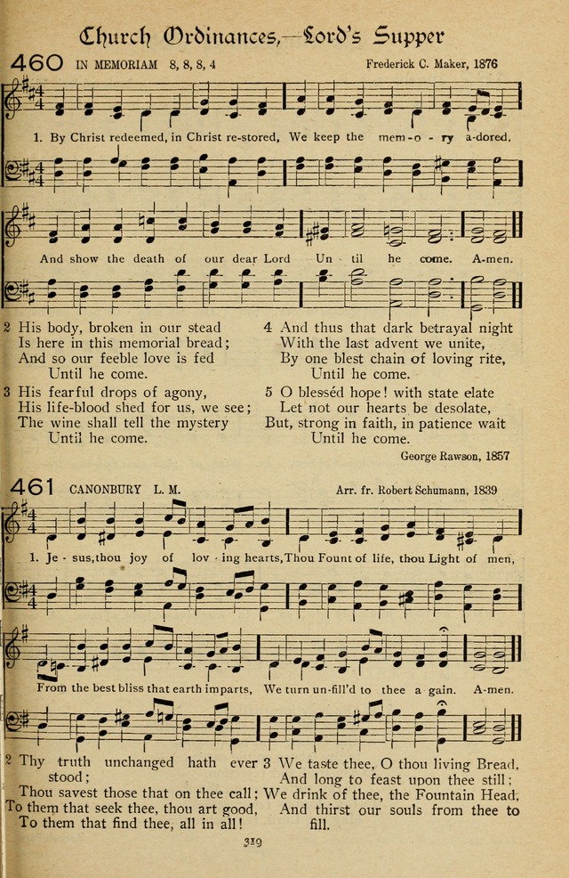 The Sanctuary Hymnal, published by Order of the General Conference of the United Brethren in Christ page 320