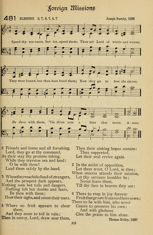 The Sanctuary Hymnal, published by Order of the General Conference of the United Brethren in Christ page 334