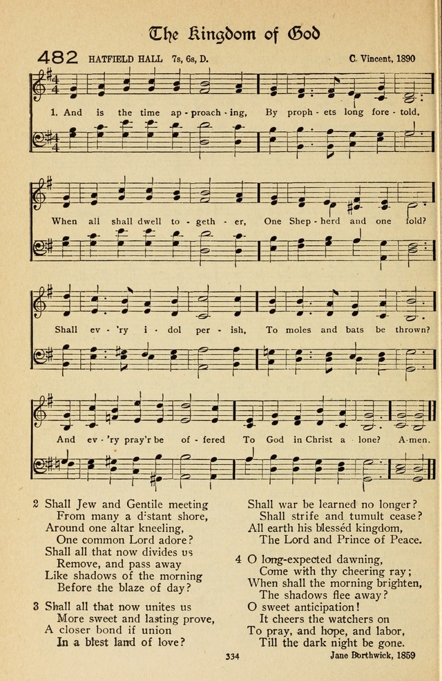 The Sanctuary Hymnal, published by Order of the General Conference of the United Brethren in Christ page 335