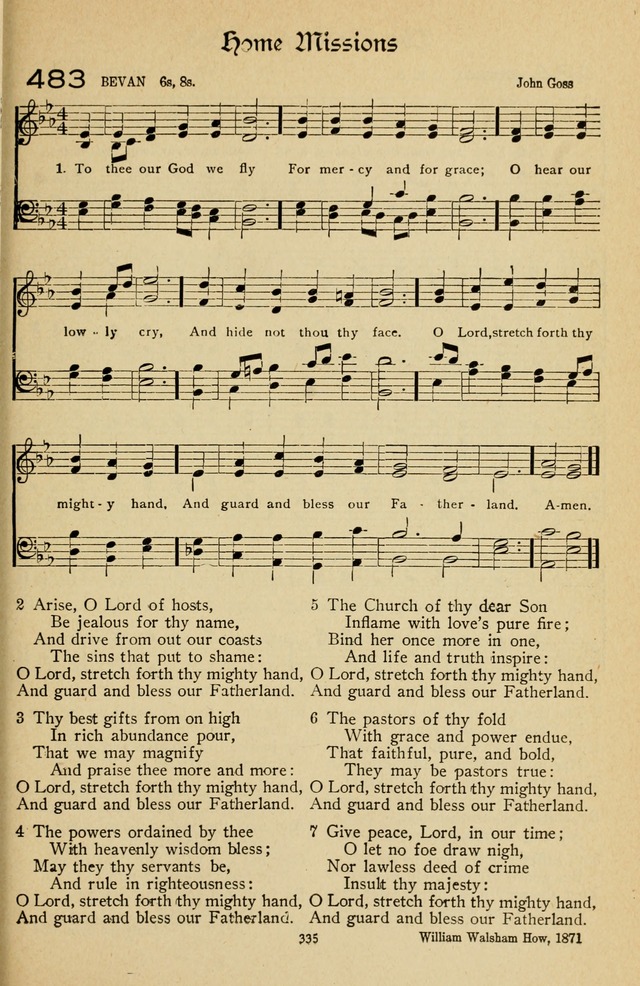 The Sanctuary Hymnal, published by Order of the General Conference of the United Brethren in Christ page 336