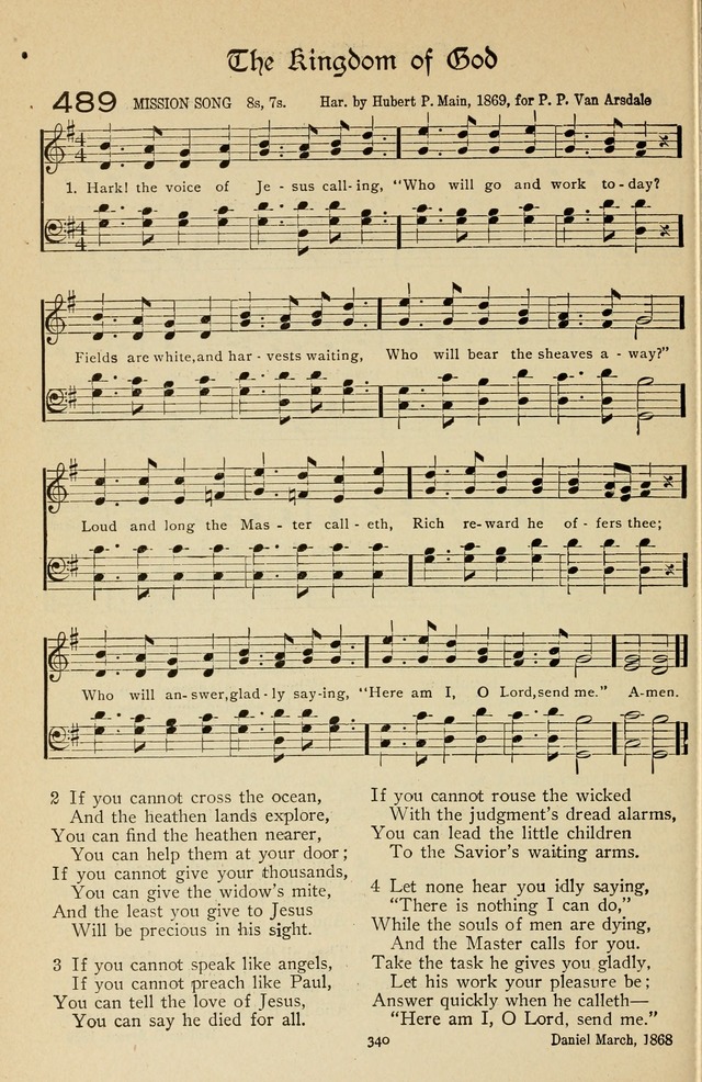 The Sanctuary Hymnal, published by Order of the General Conference of the United Brethren in Christ page 341