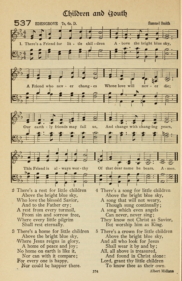 The Sanctuary Hymnal, published by Order of the General Conference of the United Brethren in Christ page 375