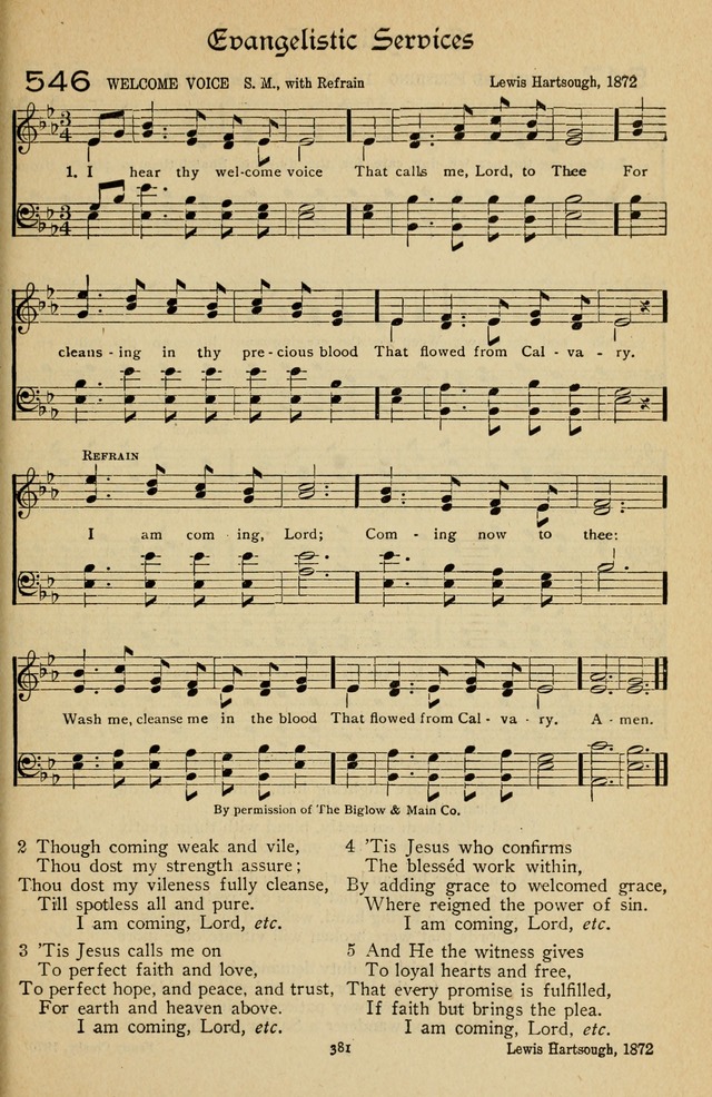 The Sanctuary Hymnal, published by Order of the General Conference of the United Brethren in Christ page 382