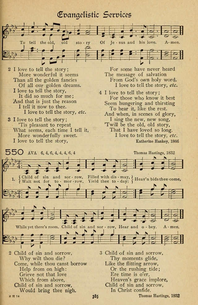 The Sanctuary Hymnal, published by Order of the General Conference of the United Brethren in Christ page 386