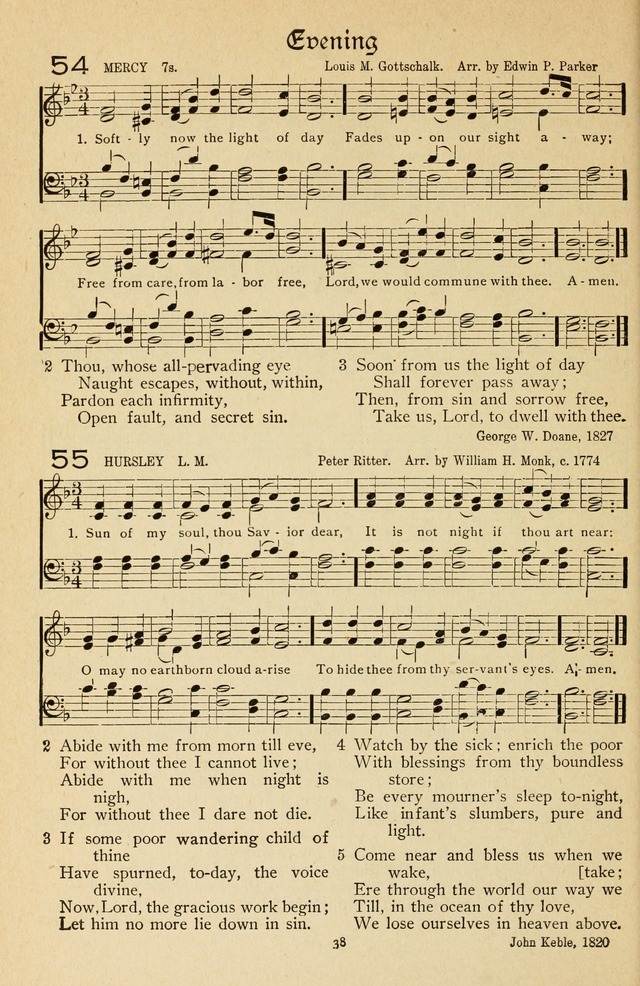 The Sanctuary Hymnal, published by Order of the General Conference of the United Brethren in Christ page 39