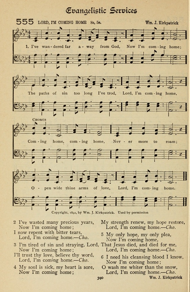 The Sanctuary Hymnal, published by Order of the General Conference of the United Brethren in Christ page 391