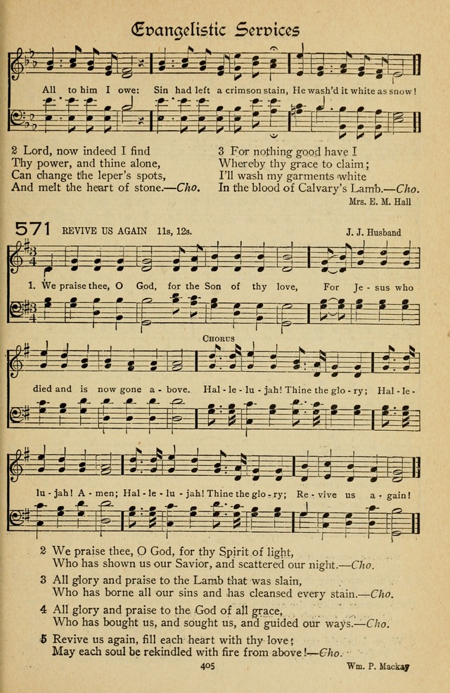 The Sanctuary Hymnal, published by Order of the General Conference of the United Brethren in Christ page 406