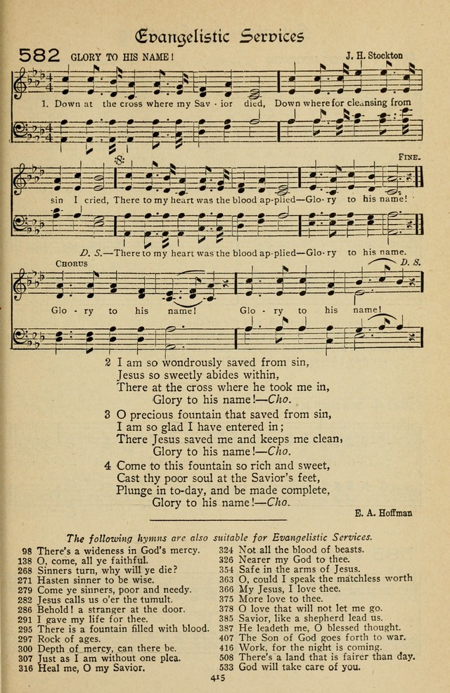 The Sanctuary Hymnal, published by Order of the General Conference of the United Brethren in Christ page 416