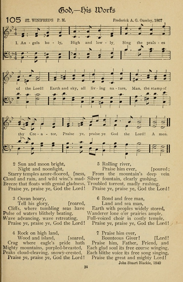 The Sanctuary Hymnal, published by Order of the General Conference of the United Brethren in Christ page 72
