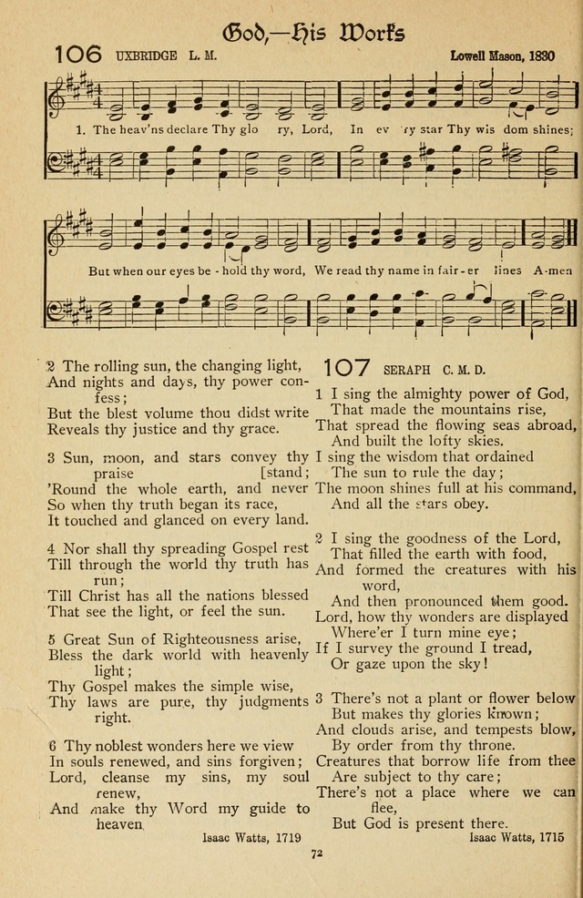 The Sanctuary Hymnal, published by Order of the General Conference of the United Brethren in Christ page 73