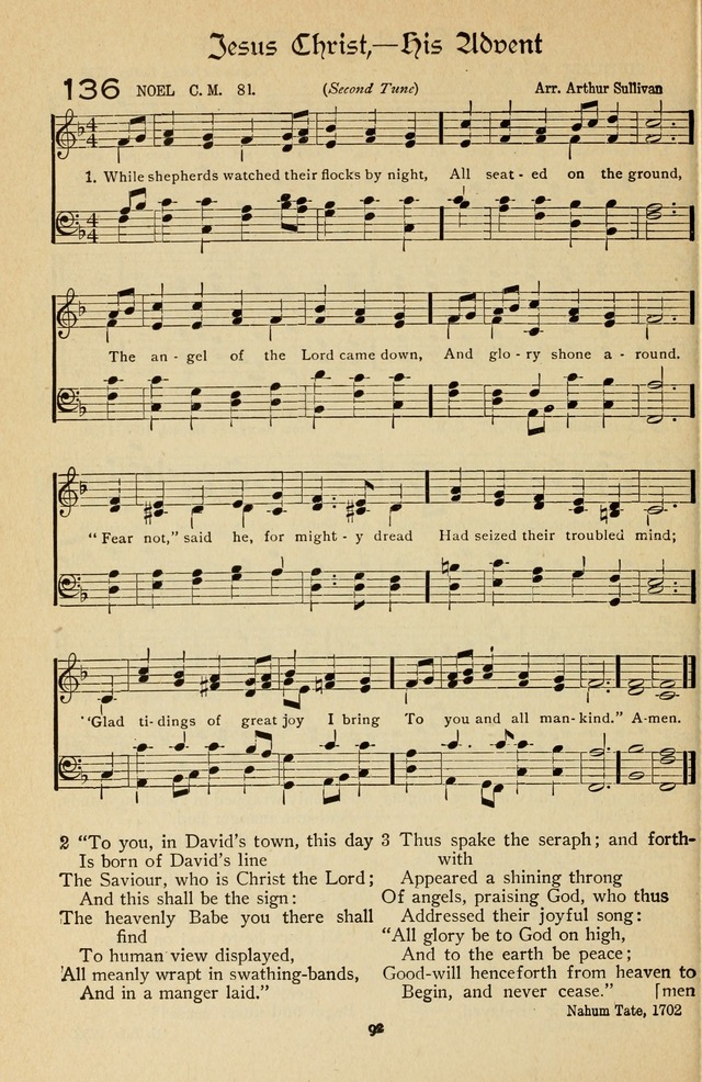 The Sanctuary Hymnal, published by Order of the General Conference of the United Brethren in Christ page 93